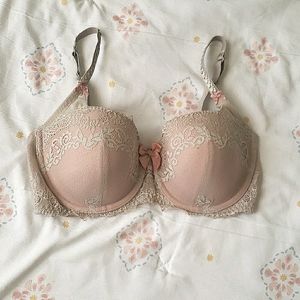 Dkny dusty pink demi lace bra 34D